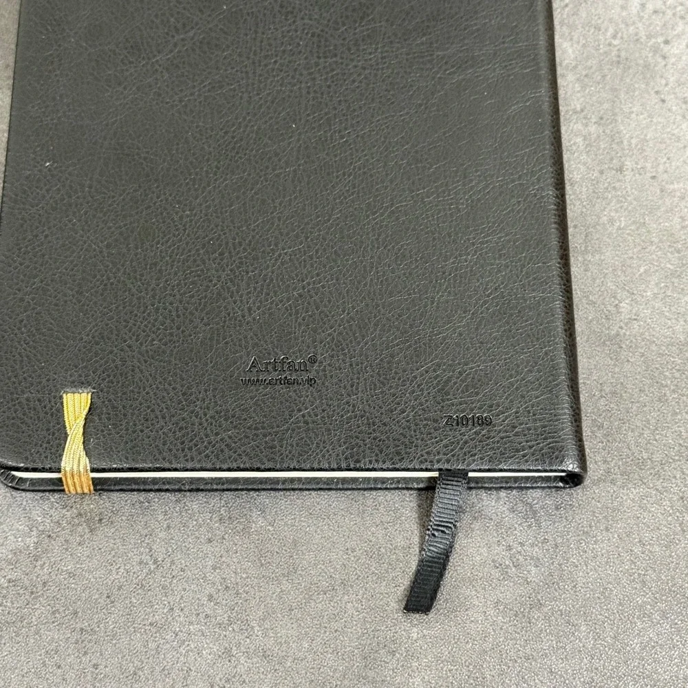 Artfan Dotted Journal Black Gold Celestial Sun Moon Star Hardcover Z10189